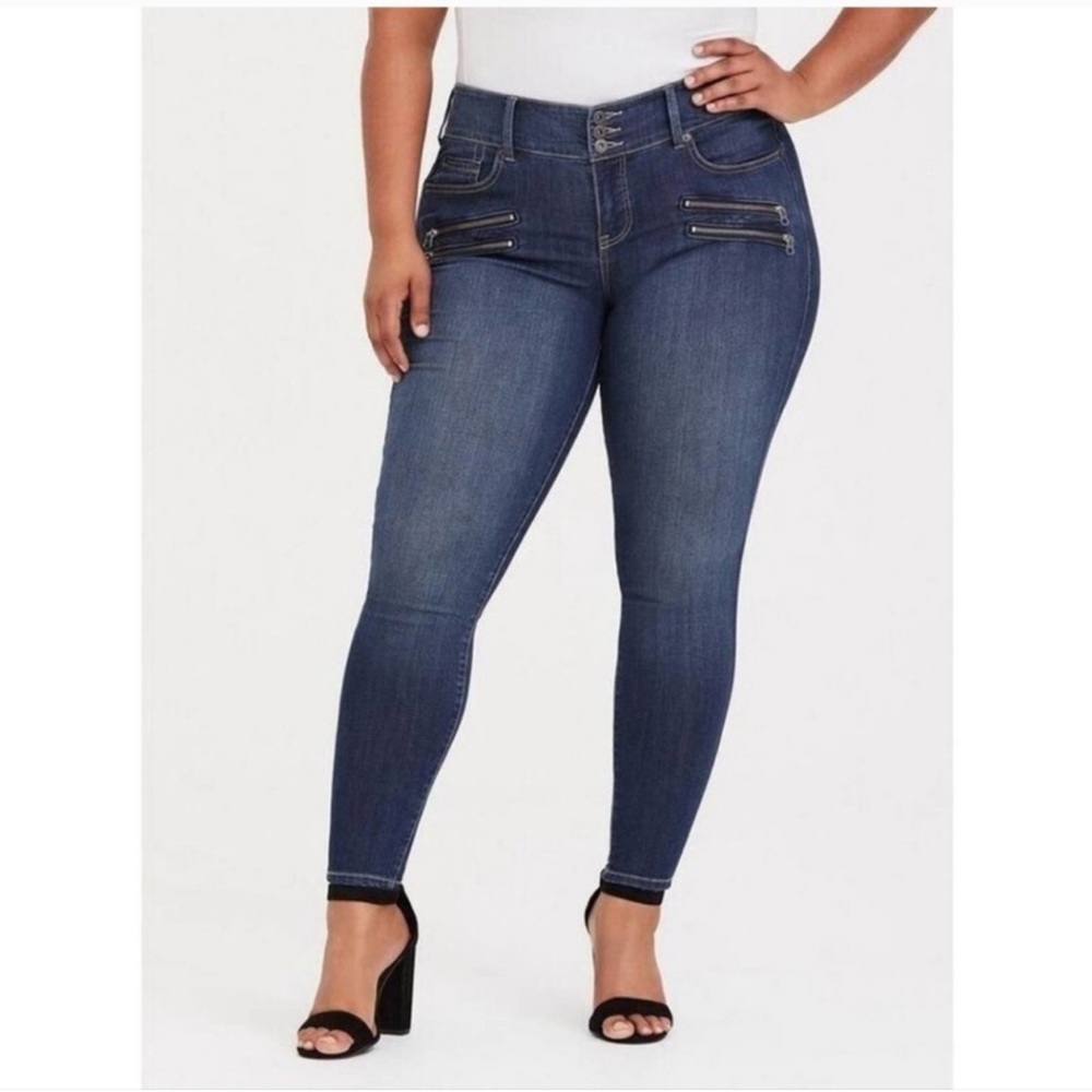 Torrid Jegging High Rise Super Soft Stretch Multi Zip Skinny Jeans Size 12S